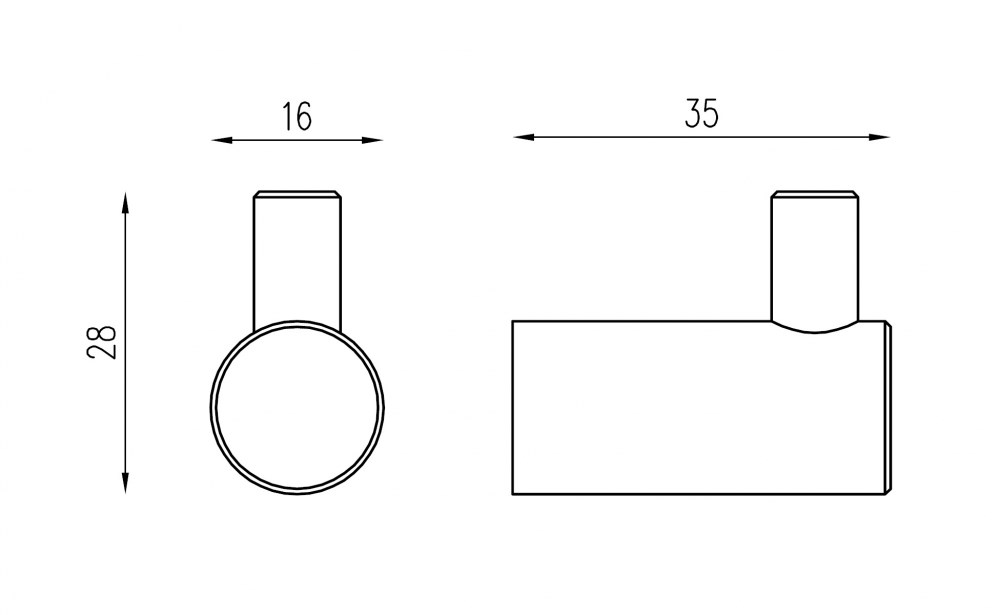 Abber Osten 316 Крючок для полотенца, подвесной, цвет: нержавеющая сталь AA1851BST