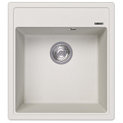 Abber Quarz Кухонная мойка встр. сверху из композита, слив перелив, 46x51 см, цвет: белый матовый AQ2901W