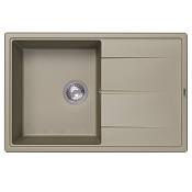 Abber Quarz Кухонная мойка встр. сверху из композита, слив перелив, 78x51см, с крылом, цвет:песочный AQ2904S