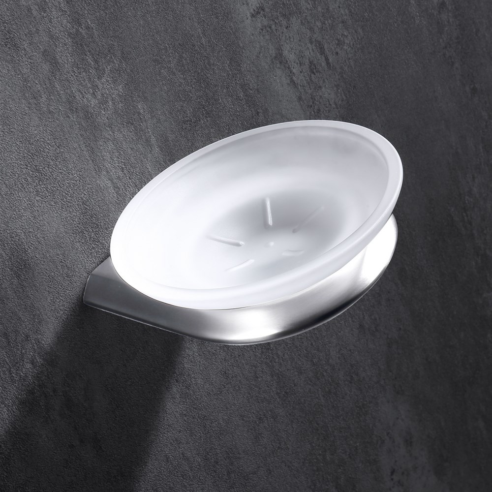 Abber Nord Мыльница со стеклянной чашей, подвесная, цвет: сатин AA1558SP