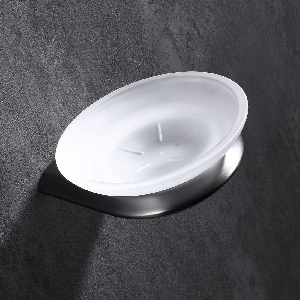 Abber Nord Мыльница со стеклянной чашей, подвесная, цвет: никель AA1558NG