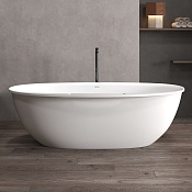 Abber Stein Ванна из искусственного камня отдельностоящая 170x85 см, с переливом, цвет:белый матовый AS9631