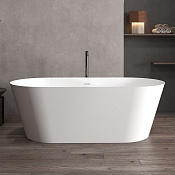 Abber Stein Ванна из искусственного камня отдельностоящая 170x80 см, с переливом, цвет:белый матовый AS9605