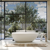 Abber Stein Ванна из искусственного камня отдельностоящая 170x80 см, с переливом, цвет:белый матовый AS9611NM-1.7