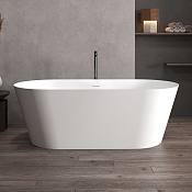 Abber Stein Ванна из искусственного камня отдельностоящая 160x70 см, с переливом, цвет:белый матовый AS9626