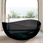 Abber Kristall Ванна отдельностоящая d150 см, из полиэфирной смолы, цвет: черный AT9705Onyx