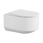 Abber Bequem Унитаз подвесной безободковый 36x53,5 см, с крышкой микролифт, цвет: белый глянцевый AC1130