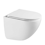 Abber Bequem Унитаз подвесной безободковый 36x49,5 см, с крышкой микролифт, цвет: белый глянцевый AC1131TC