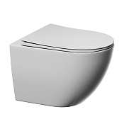 Abber Ultra Унитаз подвесной безободковый 36x51,5 см, с крышкой микролифт, цвет: белый глянцевый AC1301