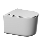 Abber Ultra Унитаз подвесной безободковый 36x52 см, с крышкой микролифт, цвет: белый глянцевый AC1302