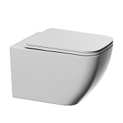 Abber Ultra Унитаз подвесной безободковый 32x52 см, с крышкой микролифт, цвет: белый глянцевый AC1303