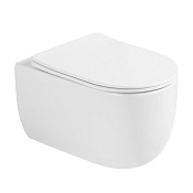 Abber Bequem Унитаз подвесной безободковый 36x53 см, с крышкой микролифт, цвет: белый матовый AC1104TMW