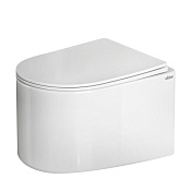 Abber Bequem Унитаз подвесной безободковый 35,5x50 см, с крышкой микролифт, цвет: белый глянцевый AC1129