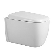 Abber Rechteck Унитаз подвесной безободковый 36x52 см, с крышкой микролифт, цвет: белый глянцевый AC1217