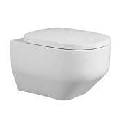 Abber Rechteck Унитаз подвесной безободковый 39x52 см, с крышкой микролифт, цвет: белый глянцевый AC1218