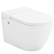 Abber Bequem Унитаз подвесной безободковый 36x58 см, с крышкой микролифт, цвет: белый глянцевый AC1108P