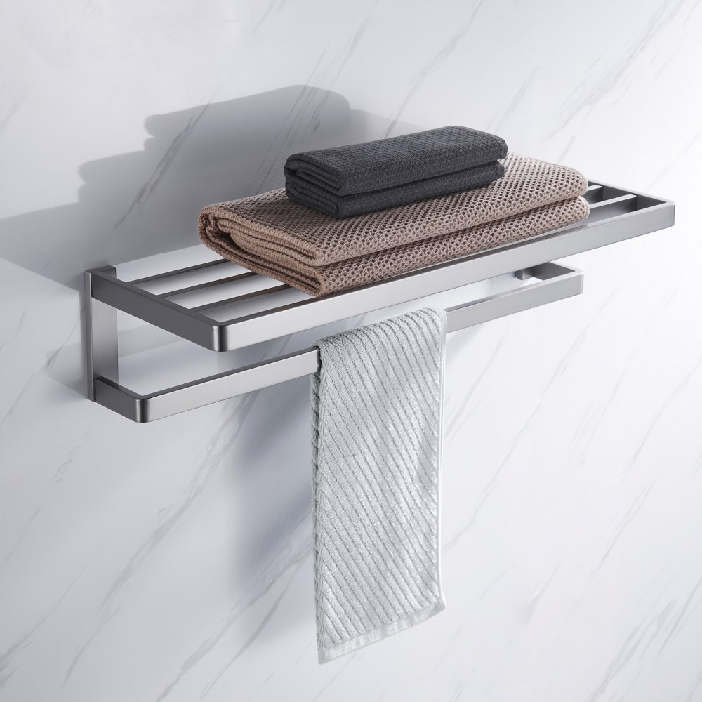 Abber Westen Полка для полотенец 60x21 см, подвесная, цвет: сатин AA1758SP