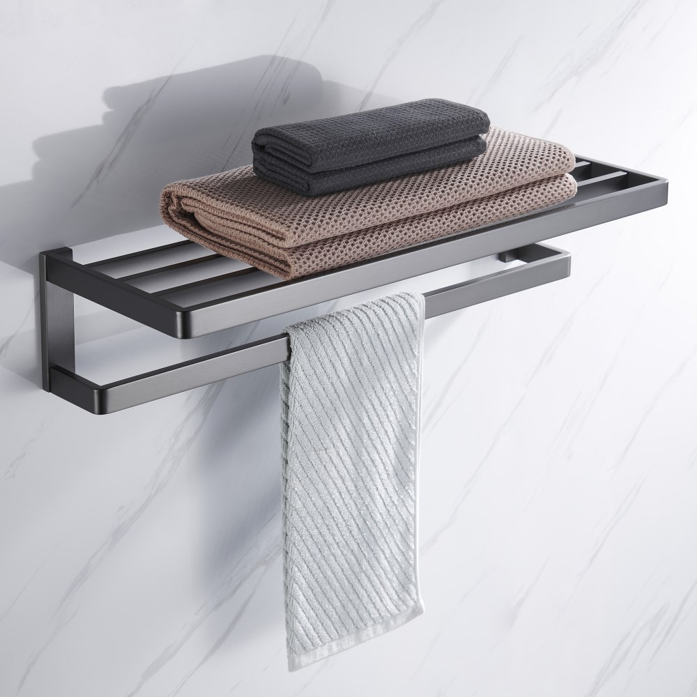 Abber Westen Полка для полотенец 60x21 см, подвесная, цвет: никель AA1758NG