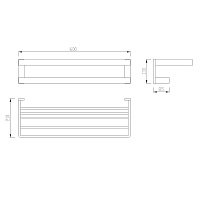 Abber Westen Полка для полотенец 60x21 см, подвесная, цвет: никель AA1758NG
