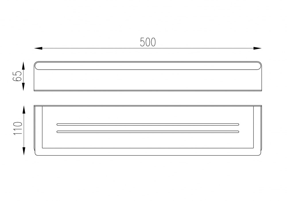 Abber Osten 316 Полка подвесная 50 см, цвет: золото брашированное AA1863BG