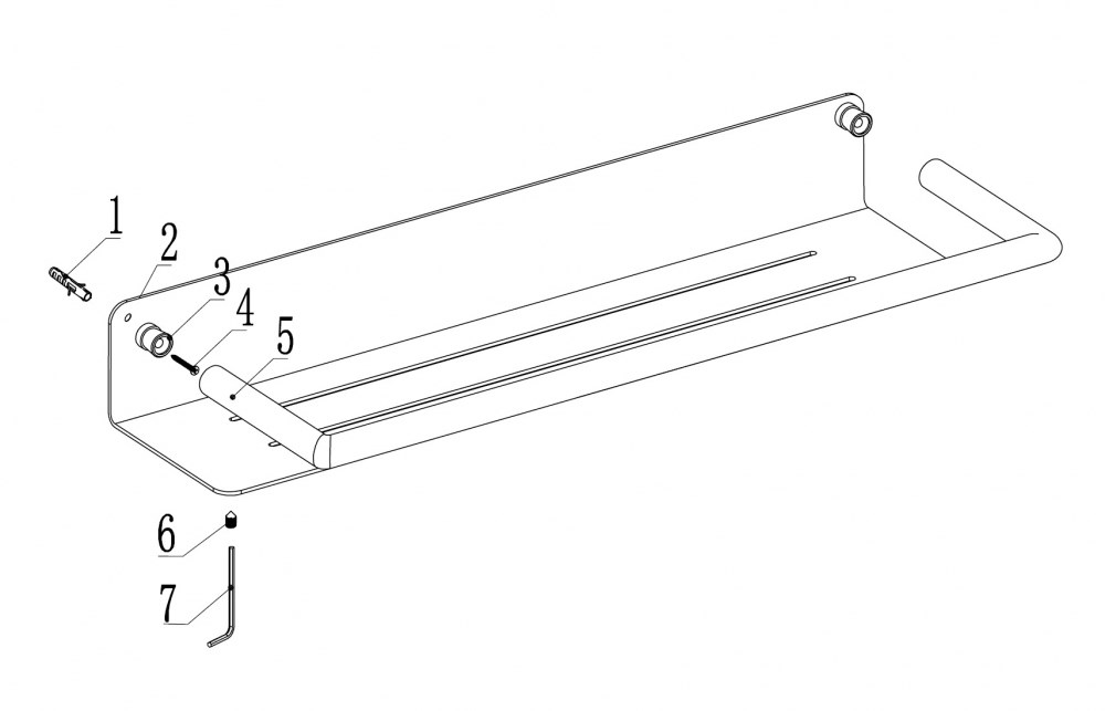 Abber Osten 316 Полка подвесная 50 см, цвет: золото брашированное AA1863BG
