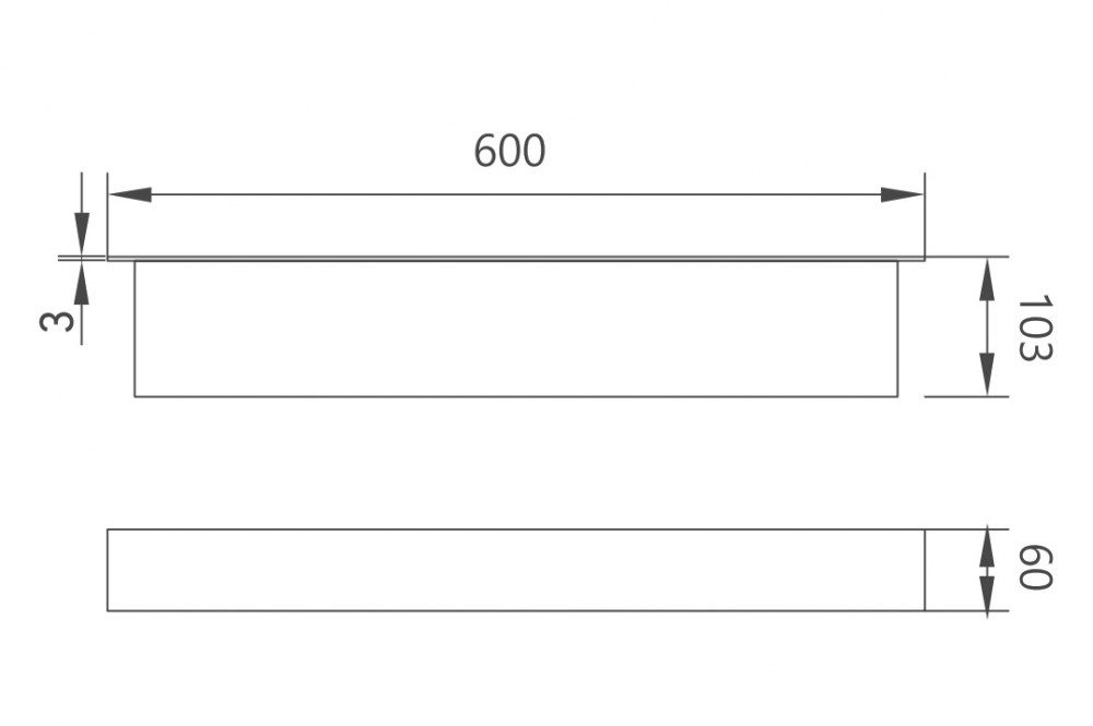 Abber Nischen Полка подвесная 60 см, цвет: черный матовый AN3010MB
