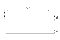 Abber Nischen Полка подвесная 60 см, цвет: черный матовый AN3010MB