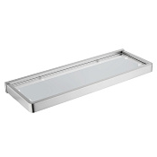 Abber Westen Полка стеклянная 40x14 см, подвесная, прозрачное стекло, цвет: сатин AA1759SP