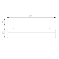 Abber Westen Полотенцедержатель двойной 60 см, подвесной, цвет: сатин AA1757SP