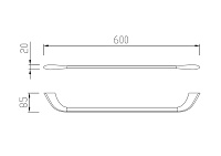 Abber Nord Полотенцедержатель 60 см, подвесной, цвет: никель AA1552NG