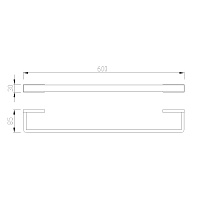 Abber Westen Полотенцедержатель 60 см, подвесной, цвет: никель AA1754NG