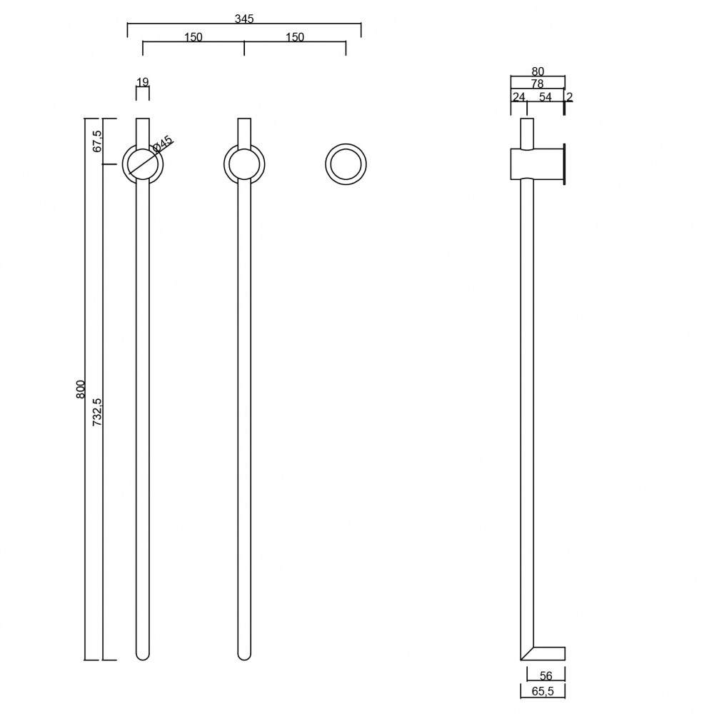 Abber Charme Полотенцесушитель электрический 34,5x80h см, цвет: хром AH4002