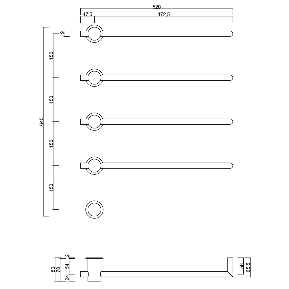 Abber Charme Полотенцесушитель электрический 52,5x64,5h см, цвет: хром AH4004