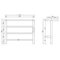 Abber Standard Полотенцесушитель электрический 60x50h см, цвет: черный матовый AH4614MB