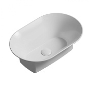 Abber BEQUEM Раковина накладная 56x37x17h см, без перелива и донного клапана, цвет: белый глянцевый AC2119