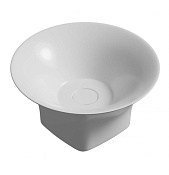 Abber BEQUEM Раковина накладная d38x18h см, без перелива и донного клапана, цвет: белый глянцевый AC2125