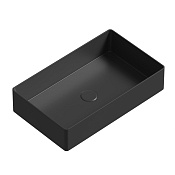 Abber RECHTECK Раковина накладная 60x36x13h см, без перелива и донного клапана, цвет: черный матовый AC2220MB