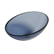 Abber Kristall Раковина накладная 50x35x15h см, без перелива и донного клапана, цвет: синий AT2802Saphir