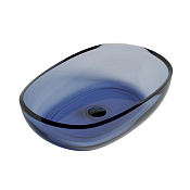 Abber Kristall Раковина накладная 60x40x14h см, без перелива и донного клапана, цвет: синий AT2805Saphir