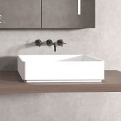 Abber Stein Раковина накладная 55x37,5x14h см, без перелива и донного клапана, цвет: белый матовый AS2634