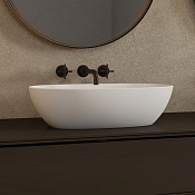 Abber Stein Раковина накладная 56x38x15h см, без перелива и донного клапана, цвет: белый матовый AS2636