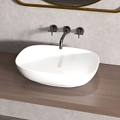 Abber Stein Раковина накладная 51,5x36x14h см, без перелива и донного клапана, цвет: белый матовый AS2637