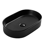 Abber BEQUEM Раковина накладная 57,5x36x12h см, без перелива и донного клапана, цвет: черный матовый AC2116MB