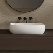 Abber Stein Раковина накладная 58x38x14h см, без перелива и донного клапана, цвет: белый матовый AS2632