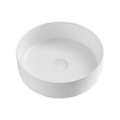 Abber Bequem Раковина накладная d41x12h см, без перелива и донного клапана, цвет: белый глянцевый AC2118