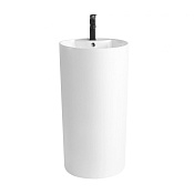 Abber BEQUEM Раковина отдельностоящая d46x87h см, с переливом и донным кл., цвет: белый глянцевый AC2132