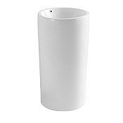 Abber BEQUEM Раковина отдельностоящая d46x85,5h см, с переливом и донным кл., цвет: белый глянцевый AC2133