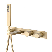 Abber Rund Смеситель для ванны встраив., длина излива 16,6 см, с внутр. частью, цвет: золото матовое AF8730G