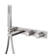 Abber Rund Смеситель для ванны встраиваемый, длина излива 16,6 см, с внутренней частью, цвет: сатин AF8730SP