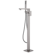 Abber Daheim Смеситель для ванны напольный с душевым набором - ручной душ, шланг, держ., цвет: сатин AF8215SP